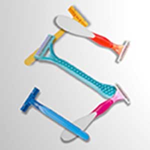 An image of colourful shaving razors in the shape of the letter S