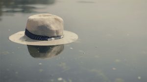 Hat floating in the water